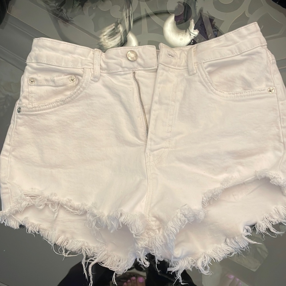 White Jean shorts